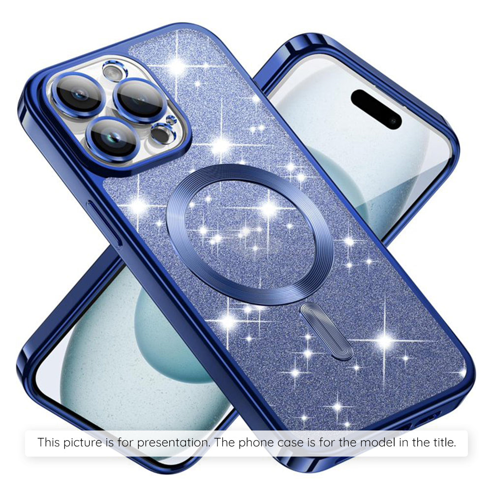 Coque MagSafe pour Xiaomi 17T, Techsuit, Luxury Glitter, Bleu Foncé