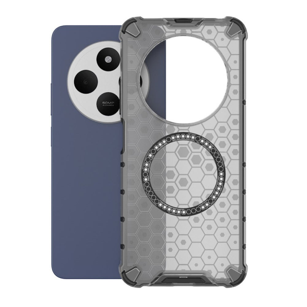 Coque MagSafe pour Xiaomi Poco C75 / Redmi 14C, Techsuit, HoneyComb Shield, Noire
