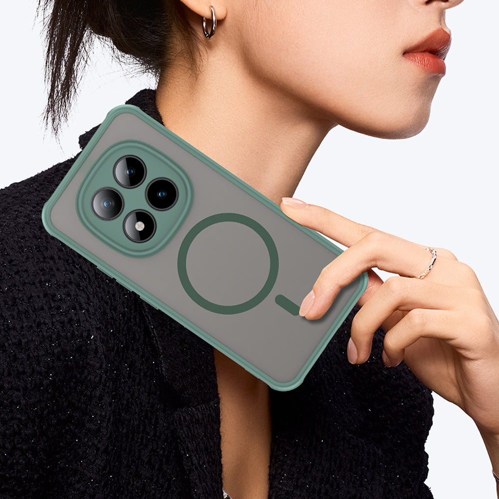 MagSafe hoesje voor Xiaomi Poco M8 Pro / Redmi Note 15 Pro+ 5G, Techsuit, HaloFrost II, Groen