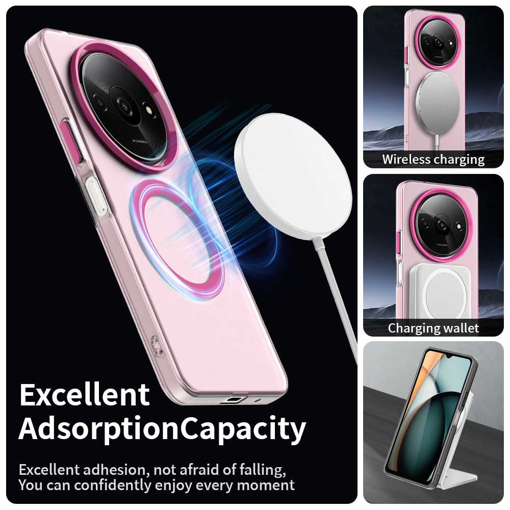 Coque MagSafe pour Xiaomi Redmi A3x / A3, Techsuit, CandyCase, Rose