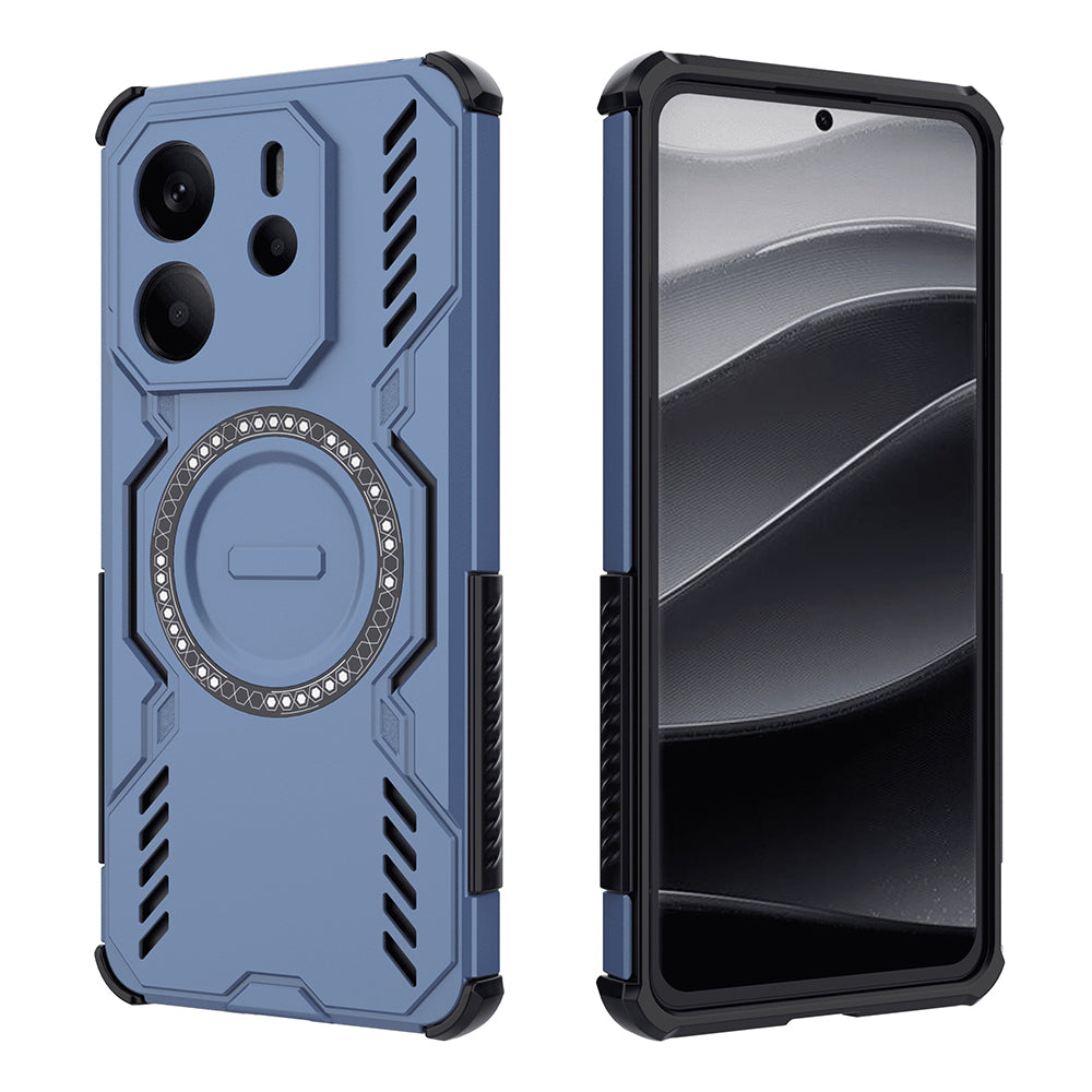 Coque MagSafe pour Xiaomi Redmi Note 14 4G (Régional), Techsuit, ArmorMag, Bleue