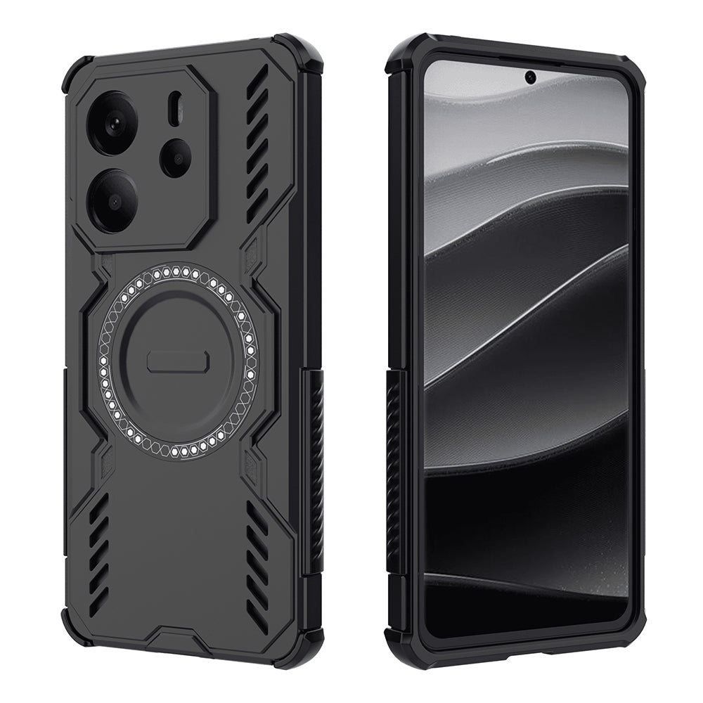 Coque MagSafe pour Xiaomi Redmi Note 14 4G (Régional), Techsuit, ArmorMag, Noire