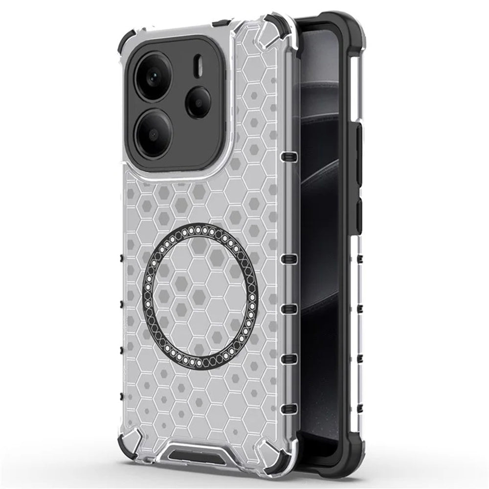 Coque MagSafe pour Xiaomi Redmi Note 14 4G (Régional), Techsuit, HoneyComb Shield, Blanche