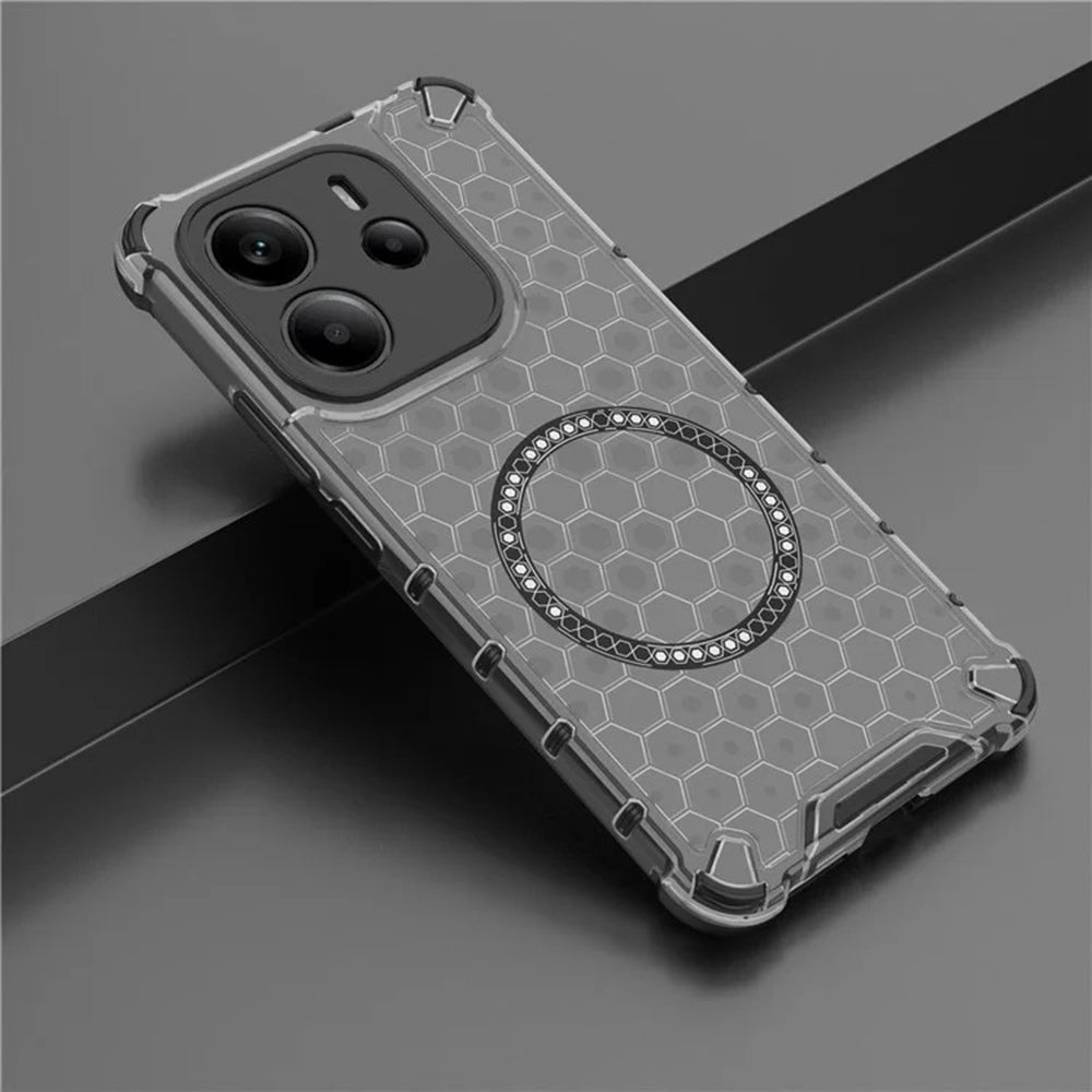 Coque MagSafe pour Xiaomi Redmi Note 14 4G (Régional), Techsuit, HoneyComb Shield, Noire