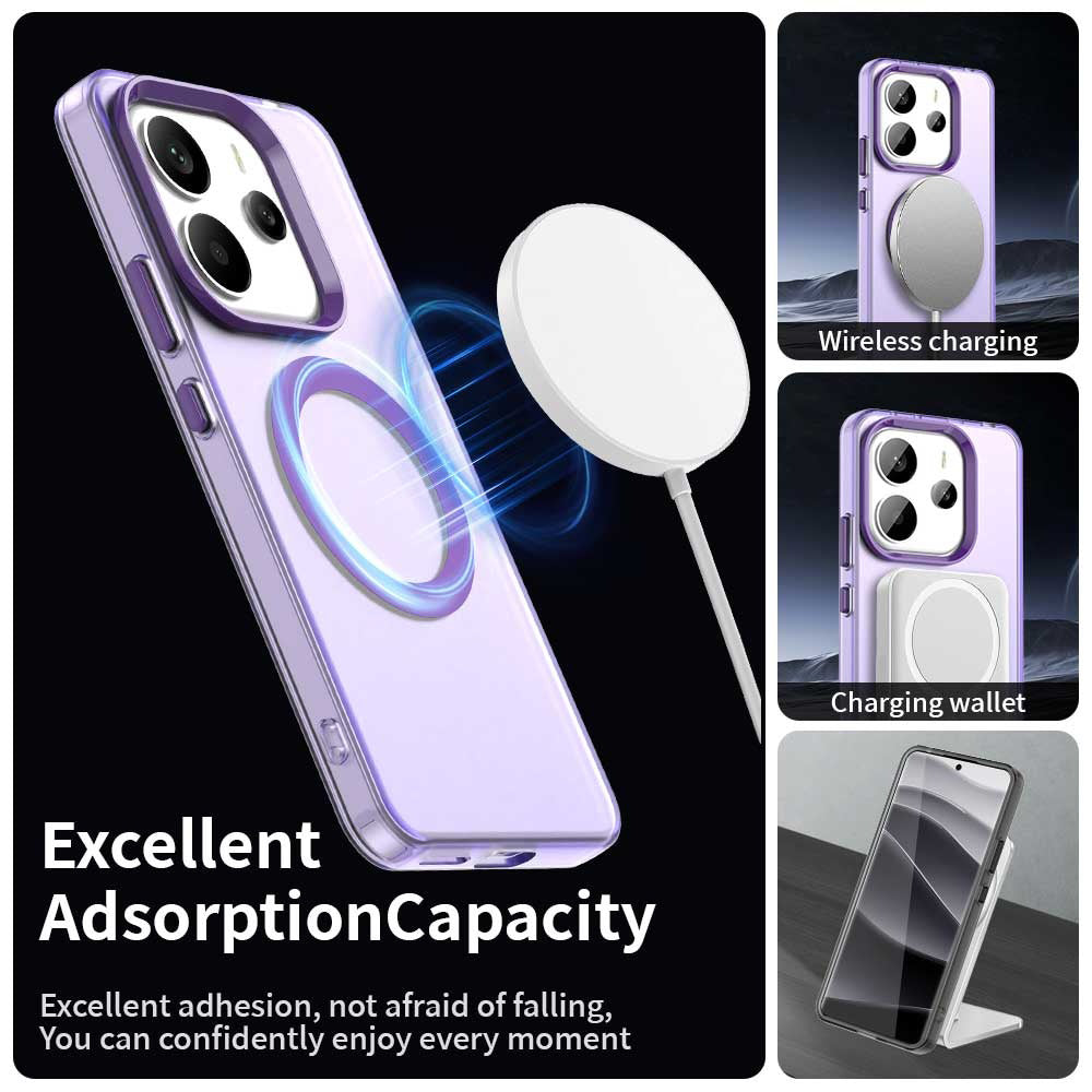 Coque MagSafe pour Xiaomi Redmi Note 14 5G, Techsuit, CandyCase, Violet