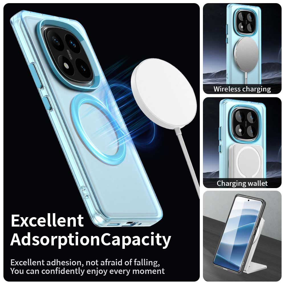 Coque MagSafe pour Xiaomi Redmi Note 14 Pro 4G, Techsuit, CandyCase, Bleue