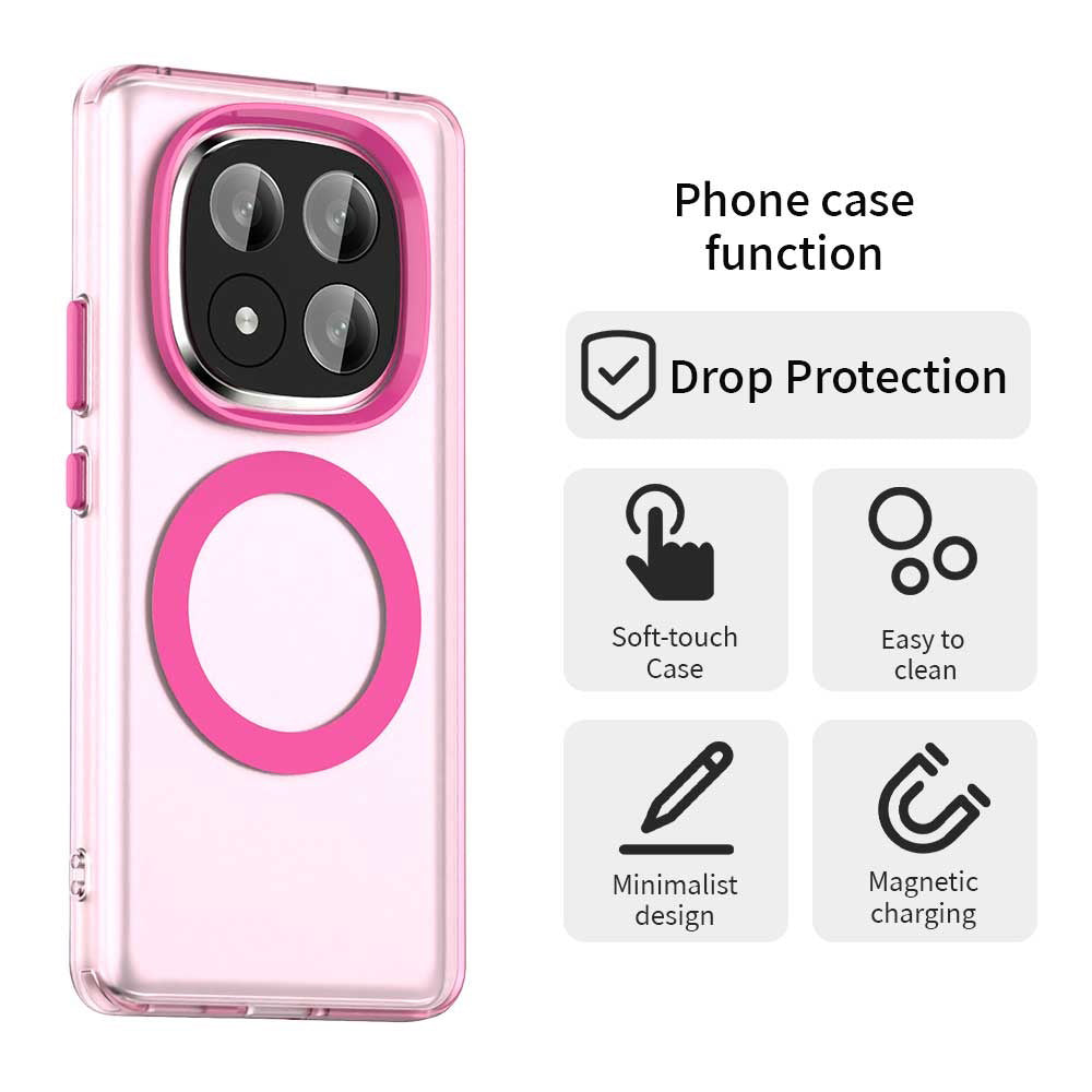 Coque MagSafe pour Xiaomi Redmi Note 14 Pro+ 5G, Techsuit, CandyCase, Rose
