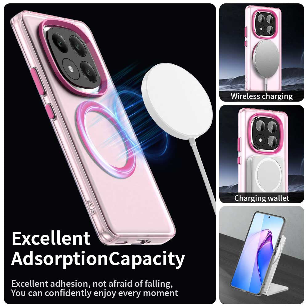 Coque MagSafe pour Xiaomi Redmi Note 14 Pro+ 5G, Techsuit, CandyCase, Rose