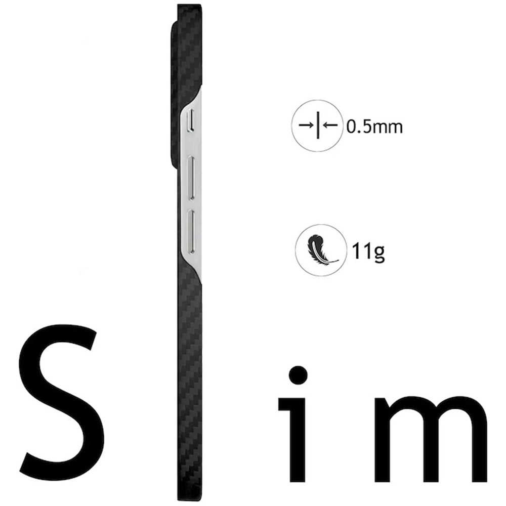 MagSafe hoes voor Apple iPhone 17 Pro, Techsuit Aramid Fiber, Zwart