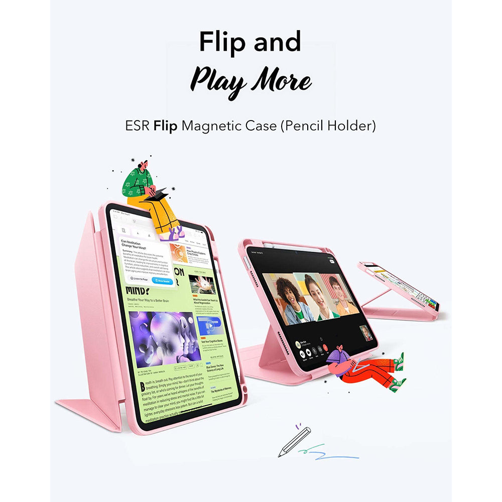 Étui pour Apple iPad (2025) / (2022), ESR, Flip Hybrid, Rose