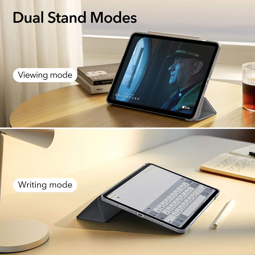 Coque pour Apple iPad Air 13 (2026) / Air 13 (2025) / Air 13 (2024), ESR, Ascend Trifold, Gris Satiné