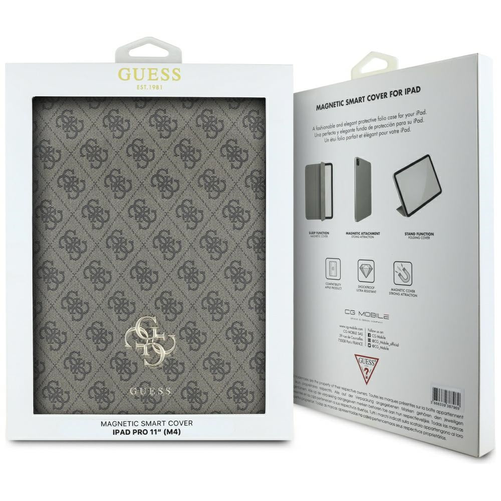 Étui pour Apple iPad Pro 11 (2024), Guess, 4G Grand Logo, Marron