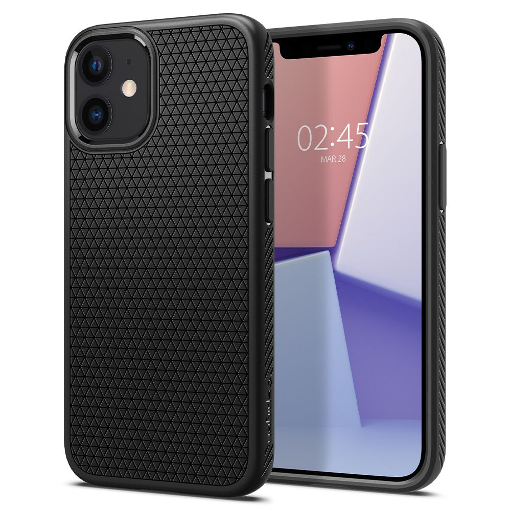Hoes voor Apple iPhone 12 / 12 Pro, Spigen, Liquid Air, Zwart ACS01701