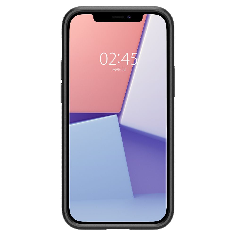 Hoes voor Apple iPhone 12 / 12 Pro, Spigen, Liquid Air, Zwart ACS01701