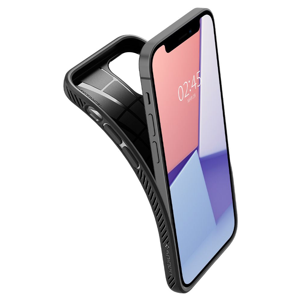 Hoes voor Apple iPhone 12 / 12 Pro, Spigen, Liquid Air, Zwart ACS01701
