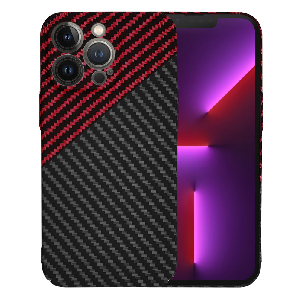 Coque pour Apple iPhone 13 Pro, Techsuit, Carbonite FiberShell, Noir Rouge