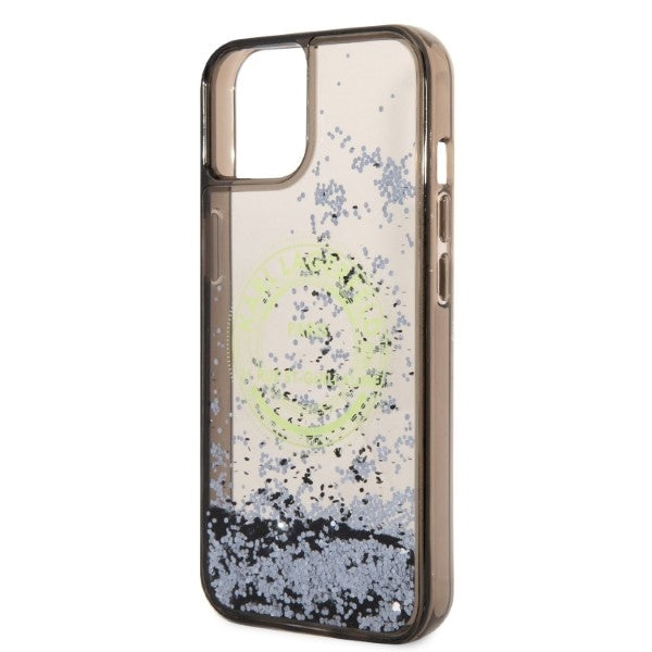 Étui pour Apple iPhone 14, Karl Lagerfeld, Liquid Glitter RSG, Noir.