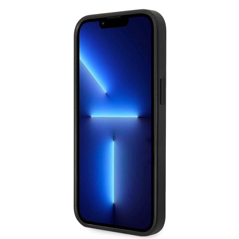 Hoes voor Apple iPhone 14, Karl Lagerfeld, Saffiano Choupette's Head, Zilverkleurig