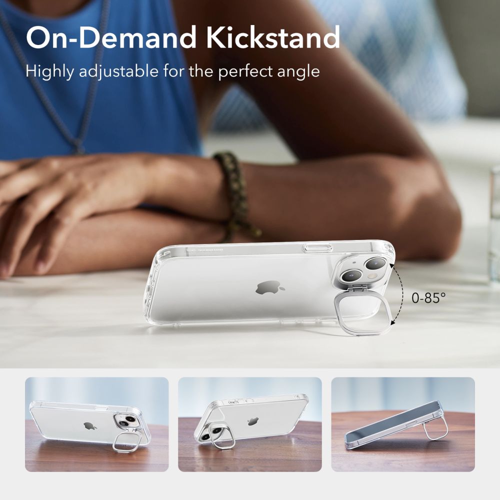 Hoes voor Apple iPhone 14 Plus, ESR, Classic Kickstand, Transparant
