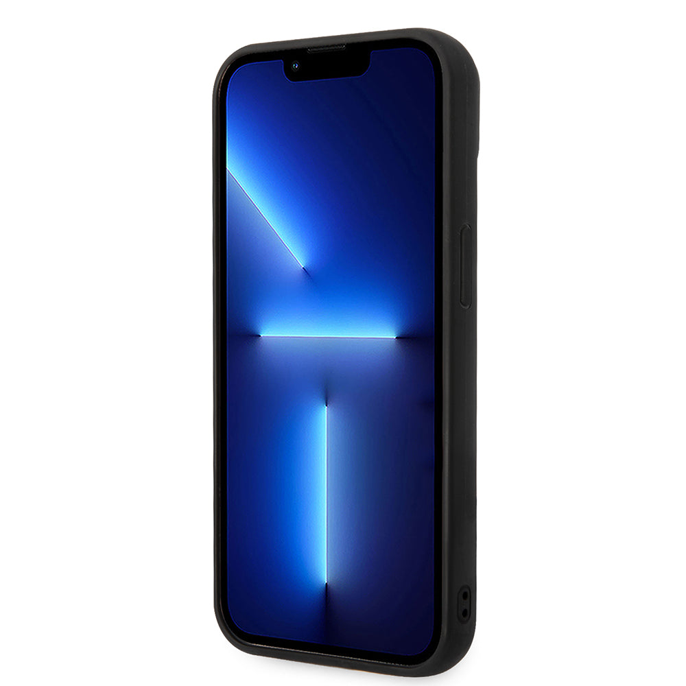 Étui pour Apple iPhone 14 Plus, Karl Lagerfeld, Monogramme 3D, Noir