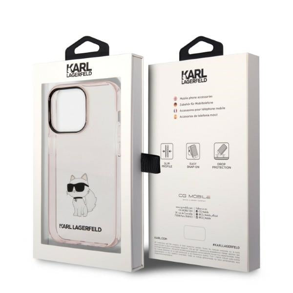 Hülle für Apple iPhone 14 Pro, Karl Lagerfeld, Ikonik Choupette, Rosa