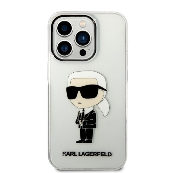 Hoes voor Apple iPhone 14 Pro Max, Karl Lagerfeld, Ikonik Karl, Transparant