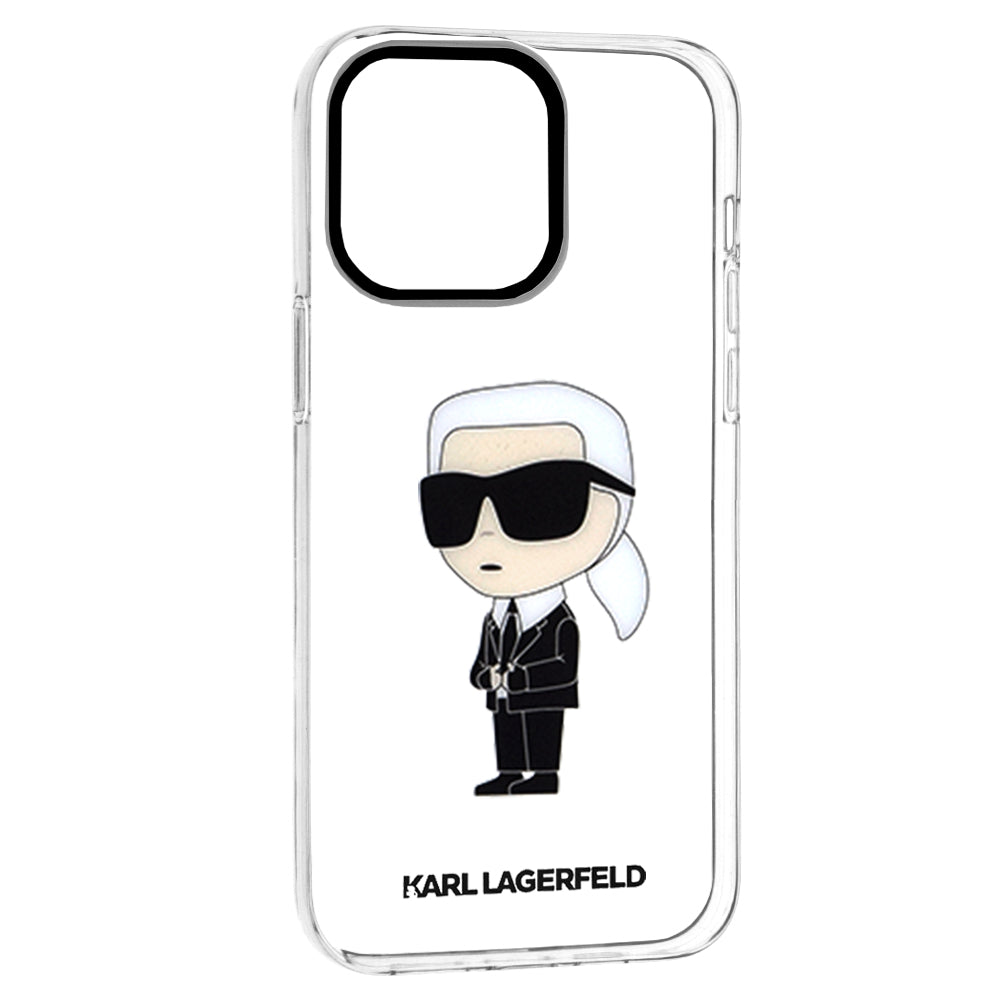 Hoes voor Apple iPhone 14 Pro Max, Karl Lagerfeld, Ikonik Karl, Transparant