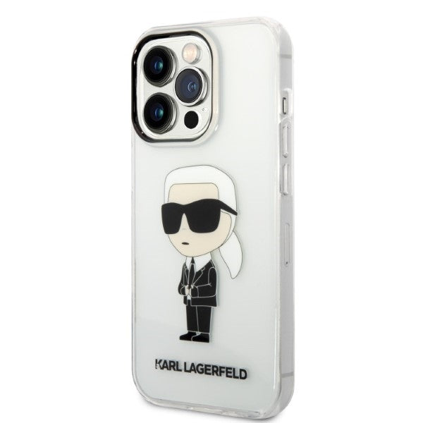 Hoes voor Apple iPhone 14 Pro Max, Karl Lagerfeld, Ikonik Karl, Transparant