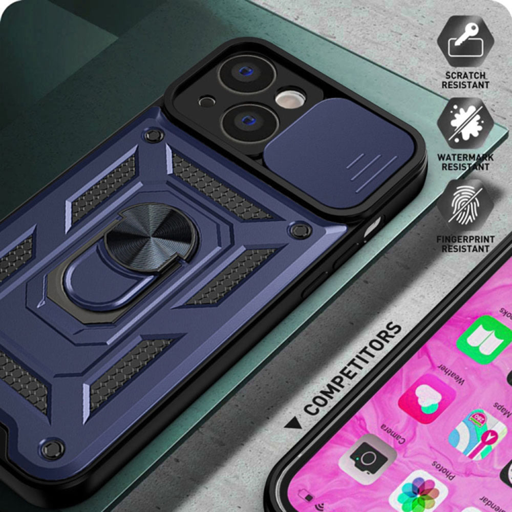 Hülle für Apple iPhone 14, Techsuit, CamShield, Blau