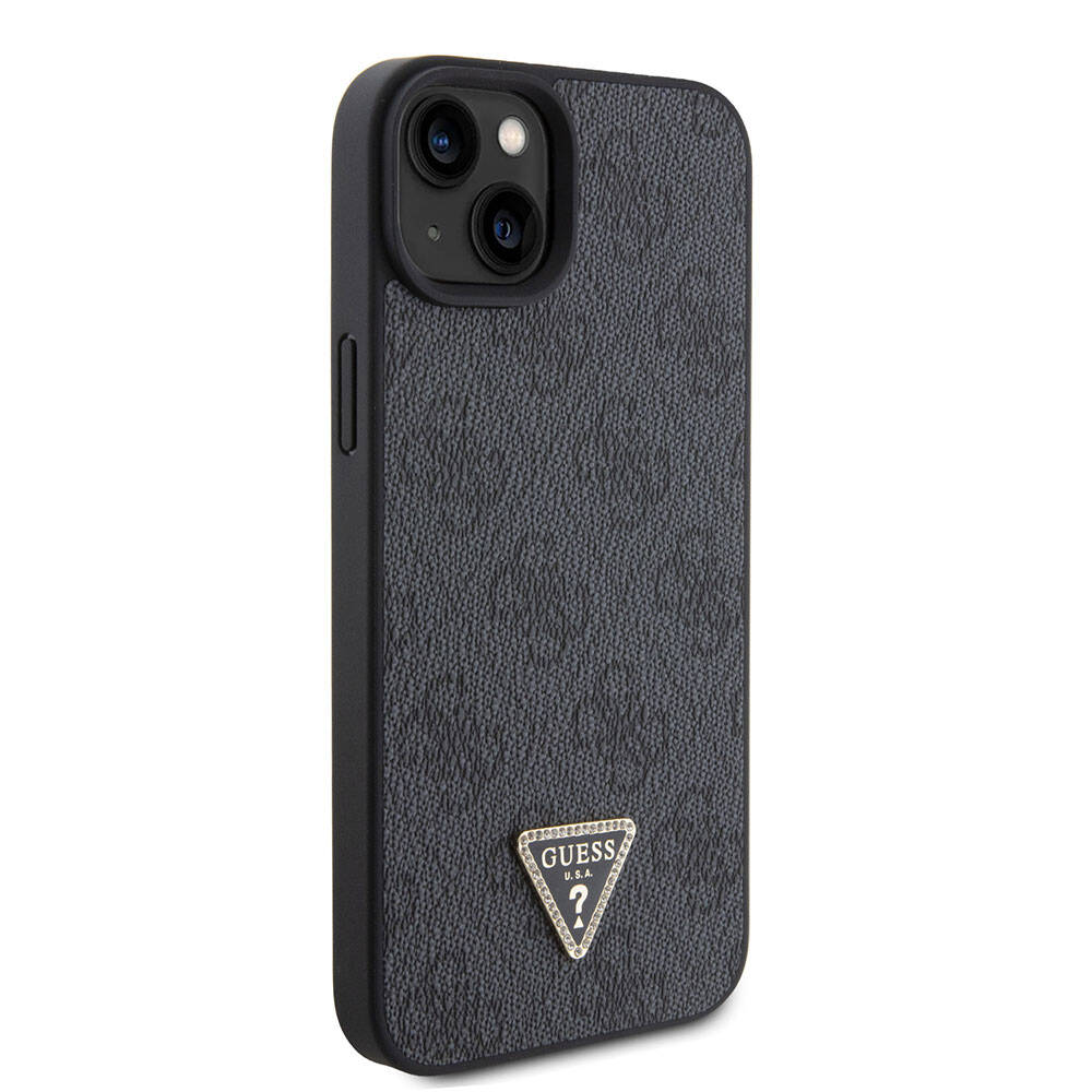Case for Apple iPhone 15 / 14, Guess, Crossbody 4G Metal Logo, Black