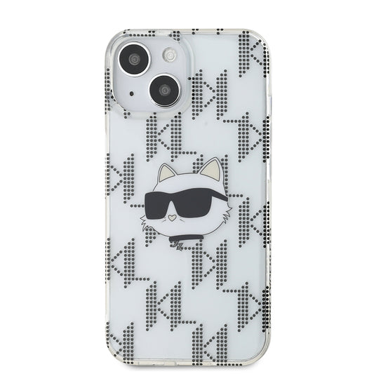 Hülle für Apple iPhone 15, Karl Lagerfeld, IML Electroplated Choupette Head, Transparent