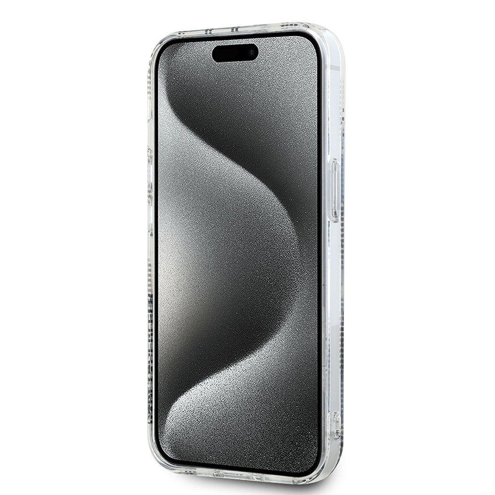 Étui pour Apple iPhone 15, Karl Lagerfeld, IML Electroplated Choupette Head, Transparent