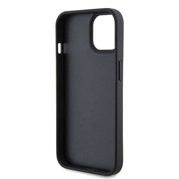 Étui pour Apple iPhone 15, Karl Lagerfeld, Monogramme Hot Stamp Metal Logo, Noir