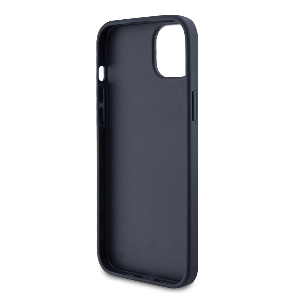 Étui pour Apple iPhone 15 Plus, Guess, logo Triangle 4G, Bleu