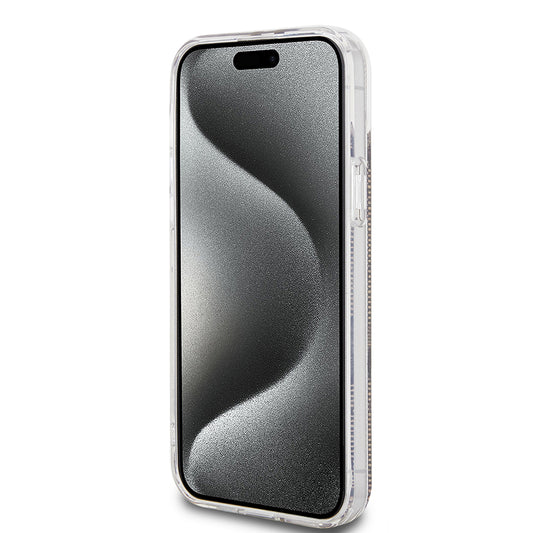 Étui pour Apple iPhone 15 Plus, Guess, IML 4G Gold Stripe, Marron