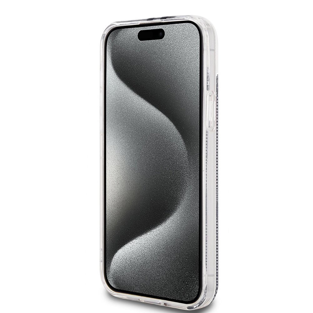 Étui pour Apple iPhone 15 Plus, Guess, IML 4G Gold Stripe, Noir