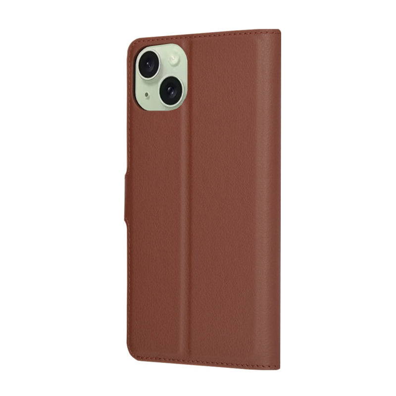 Coque pour Apple iPhone 15 Plus, Techsuit, Leather Folio, Marron