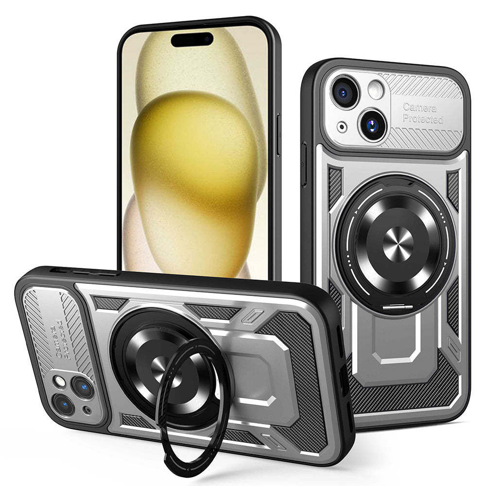 Coque pour Apple iPhone 15 Plus, Techsuit, RuggedCam, Gris