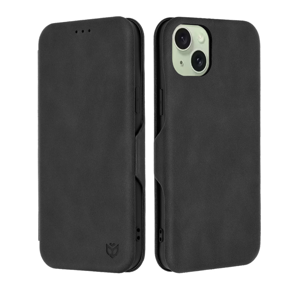 Coque pour Apple iPhone 15 Plus, Techsuit, Safe Wallet Plus, Noire