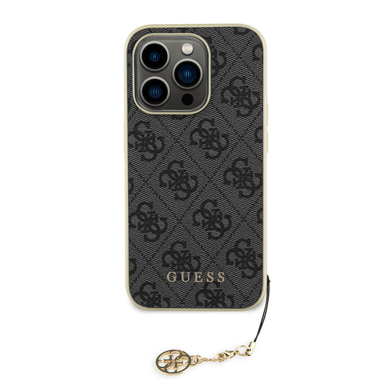 Étui pour Apple iPhone 15 Pro, Guess, 4G Charm, Gris