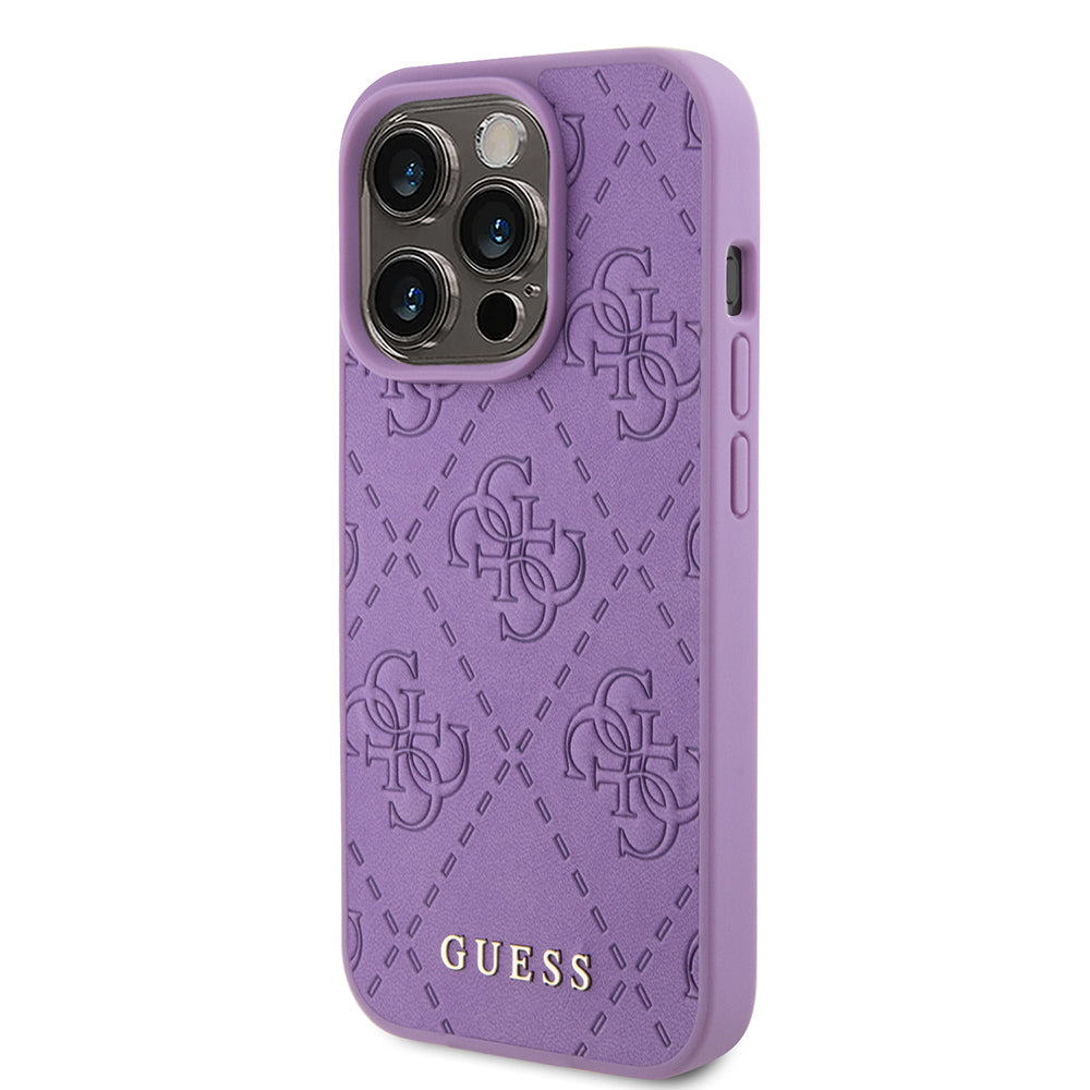 Hoes voor Apple iPhone 15 Pro, Guess, 4G Gestempeld, Lichtpaars