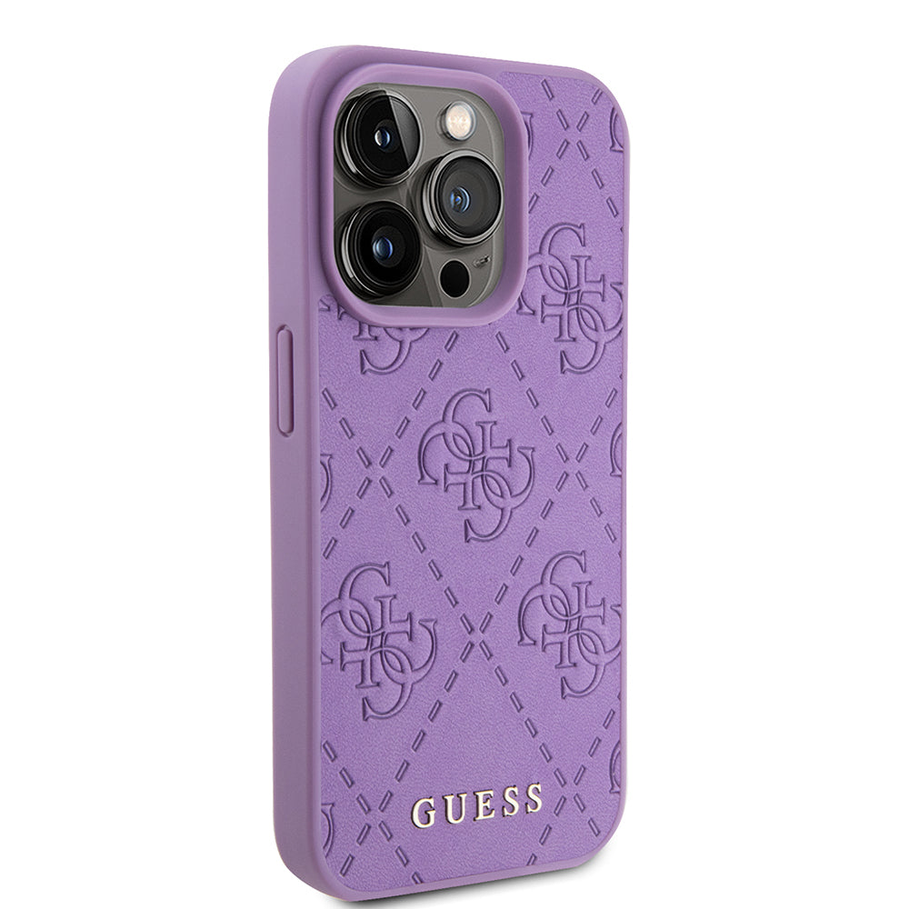 Hoes voor Apple iPhone 15 Pro, Guess, 4G Gestempeld, Lichtpaars