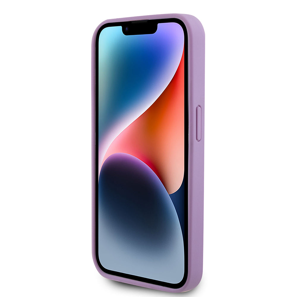 Hoes voor Apple iPhone 15 Pro, Guess, 4G Gestempeld, Lichtpaars