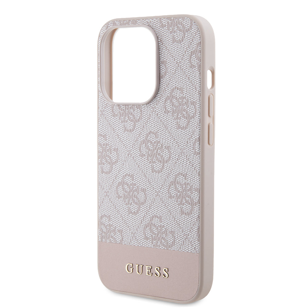 Case for Apple iPhone 15 Pro, Guess, 4G Stripe, Pink