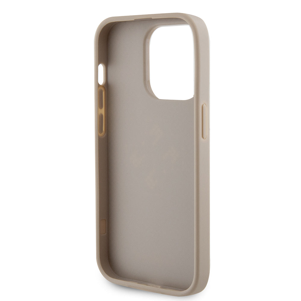 Hoes voor Apple iPhone 15 Pro, Guess, Perforated 4G, Goudkleurig