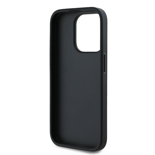 Hoes voor Apple iPhone 15 Pro, Karl Lagerfeld, Diagonal Quilted Script, Zwart