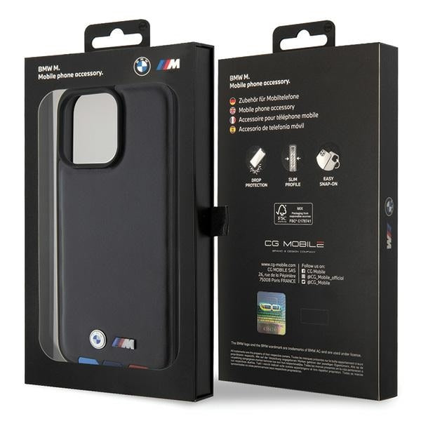 Case for Apple iPhone 15 Pro Max, BMW, Tricolor Stamp, Black