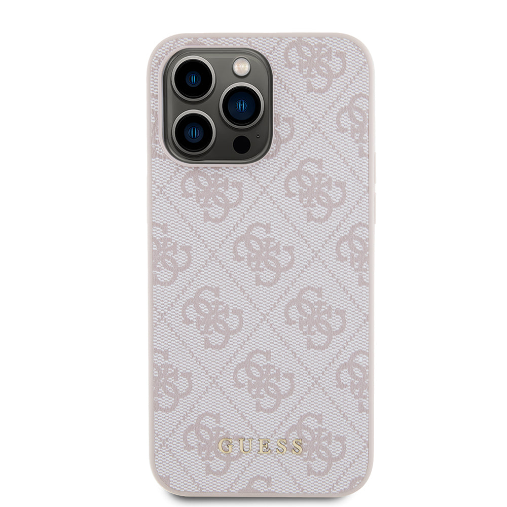 Hoes voor Apple iPhone 15 Pro Max, Guess, 4G Metal Gold Logo, Roze