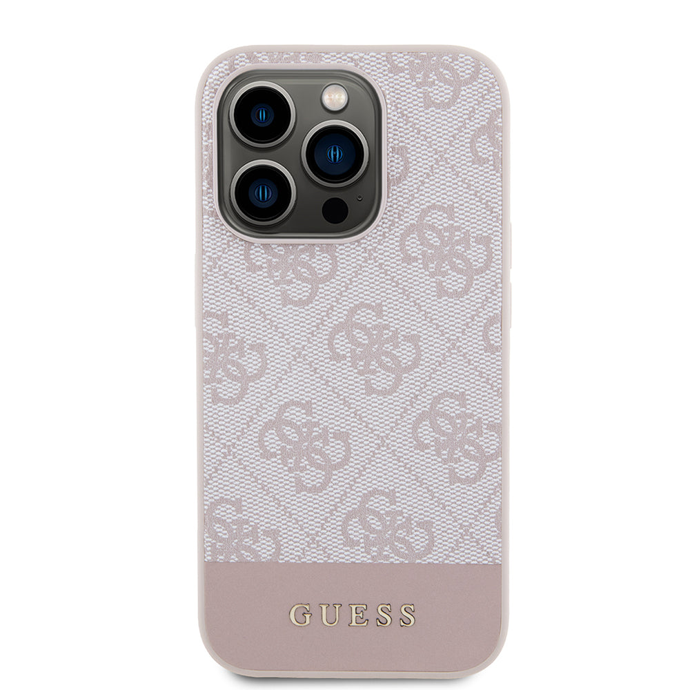 Hülle für Apple iPhone 15 Pro Max, Guess, 4G Stripe, Rosa
