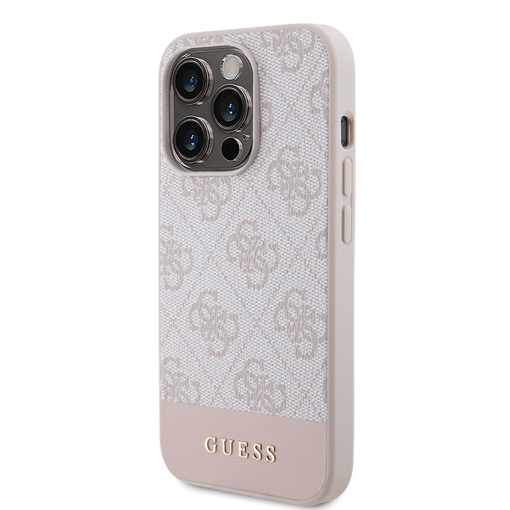 Hülle für Apple iPhone 15 Pro Max, Guess, 4G Stripe, Rosa